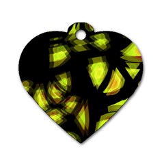 Yellow Light Dog Tag Heart (one Side) by Valentinaart