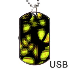 Yellow Light Dog Tag Usb Flash (one Side) by Valentinaart