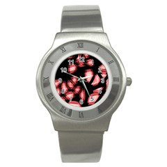 Red Light Stainless Steel Watch by Valentinaart