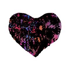 Put Some Colors    Standard 16  Premium Flano Heart Shape Cushions