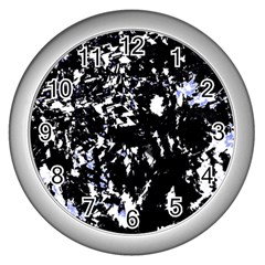 Little bit of blue Wall Clocks (Silver) 