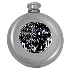 Little Bit Of Blue Round Hip Flask (5 Oz) by Valentinaart