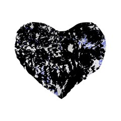 Little bit of blue Standard 16  Premium Flano Heart Shape Cushions