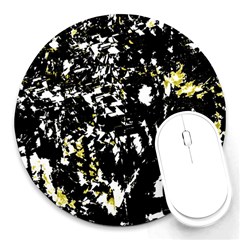 Little Bit Of Yellow Round Mousepads by Valentinaart