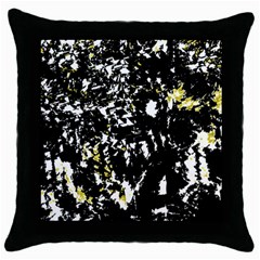 Little Bit Of Yellow Throw Pillow Case (black) by Valentinaart