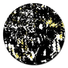 Little Bit Of Yellow Magnet 5  (round) by Valentinaart