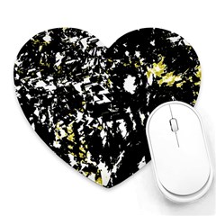 Little Bit Of Yellow Heart Mousepads by Valentinaart