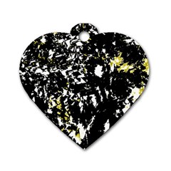 Little Bit Of Yellow Dog Tag Heart (two Sides) by Valentinaart