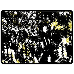 Little Bit Of Yellow Fleece Blanket (large)  by Valentinaart