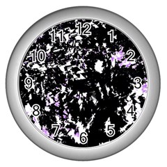 Little Bit Of Purple Wall Clocks (silver)  by Valentinaart