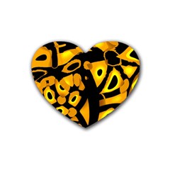 Yellow Design Heart Coaster (4 Pack)  by Valentinaart