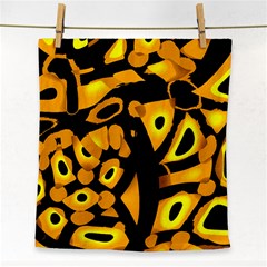 Yellow Design Face Towel by Valentinaart