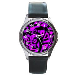 Purple Design Round Metal Watch by Valentinaart