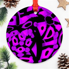 Purple Design Ornament (round)  by Valentinaart