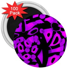 Purple Design 3  Magnets (100 Pack)