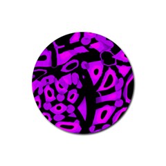 Purple Design Rubber Round Coaster (4 Pack) 