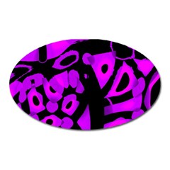 Purple Design Oval Magnet by Valentinaart