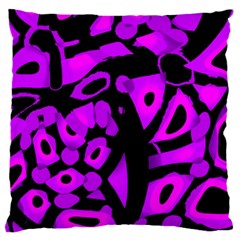 Purple Design Large Flano Cushion Case (two Sides)