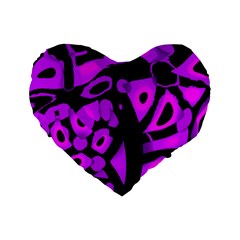 Purple Design Standard 16  Premium Flano Heart Shape Cushions