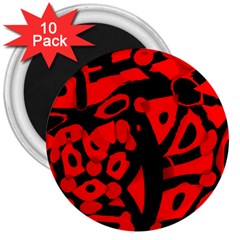 Red Design 3  Magnets (10 Pack)  by Valentinaart