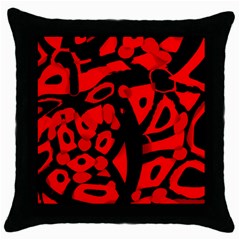 Red Design Throw Pillow Case (black) by Valentinaart