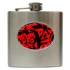 Red Design Hip Flask (6 Oz) by Valentinaart