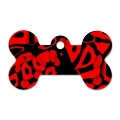 Red Design Dog Tag Bone (one Side) by Valentinaart