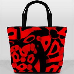 Red Design Bucket Bags by Valentinaart