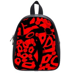 Red Design School Bags (small)  by Valentinaart