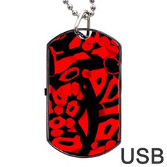 Red Design Dog Tag Usb Flash (two Sides)  by Valentinaart