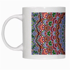 Abstract Painting Mandala Salmon Blue Green White Mugs by EDDArt