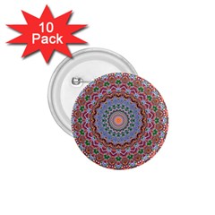 Abstract Painting Mandala Salmon Blue Green 1 75  Buttons (10 Pack) by EDDArt