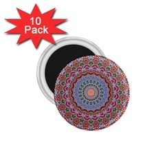 Abstract Painting Mandala Salmon Blue Green 1 75  Magnets (10 Pack)  by EDDArt