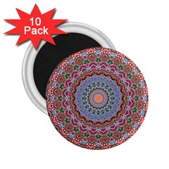 Abstract Painting Mandala Salmon Blue Green 2 25  Magnets (10 Pack)  by EDDArt