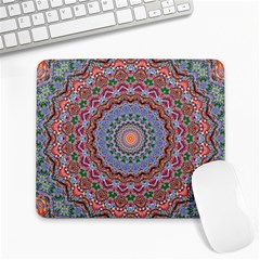 Abstract Painting Mandala Salmon Blue Green Large Mousepads by EDDArt