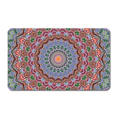 Abstract Painting Mandala Salmon Blue Green Magnet (rectangular) by EDDArt