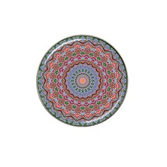 Abstract Painting Mandala Salmon Blue Green Hat Clip Ball Marker by EDDArt