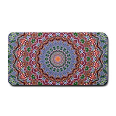 Abstract Painting Mandala Salmon Blue Green Medium Bar Mats by EDDArt