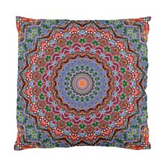 Abstract Painting Mandala Salmon Blue Green Standard Cushion Case (one Side) by EDDArt