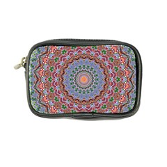 Abstract Painting Mandala Salmon Blue Green Coin Purse by EDDArt