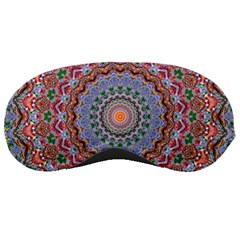 Abstract Painting Mandala Salmon Blue Green Sleeping Masks by EDDArt