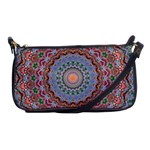 Abstract Painting Mandala Salmon Blue Green Shoulder Clutch Bags Front