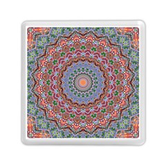 Abstract Painting Mandala Salmon Blue Green Memory Card Reader (square)  by EDDArt