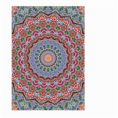 Abstract Painting Mandala Salmon Blue Green Large Garden Flag (two Sides) by EDDArt