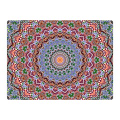 Abstract Painting Mandala Salmon Blue Green Double Sided Flano Blanket (mini)  by EDDArt