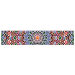 Abstract Painting Mandala Salmon Blue Green Flano Scarf (small) by EDDArt