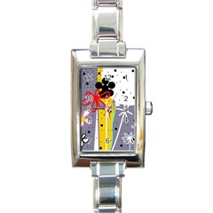 Flowers Rectangle Italian Charm Watch by Valentinaart