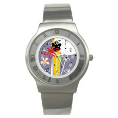 Flowers Stainless Steel Watch