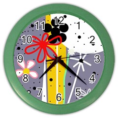 Flowers Color Wall Clocks by Valentinaart