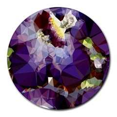 Purple Abstract Geometric Dream Round Mousepads by DanaeStudio